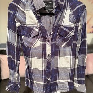 Rails Plaid Button-Up Shirt in Blue and White